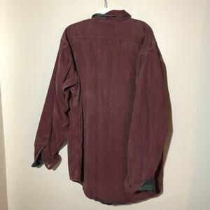 Vintage LL Bean flannel lined long sleeve chore shirt purple distressed worn in